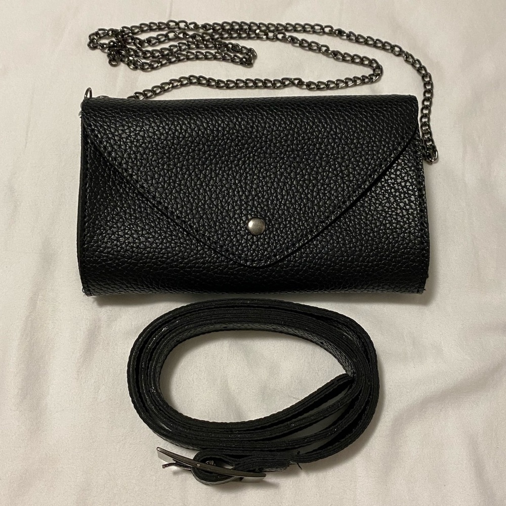 NEW Vegan Leather Belt Bag with long chain strap